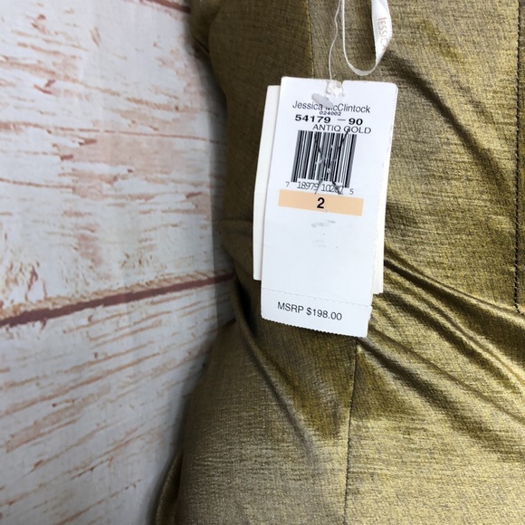 B5 - Jessica McClintock Vintage Metallic Party Dress 2 - Picture 6 of 7